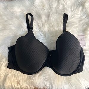 NWT nursing Black demi Coverage Bra 38ddd